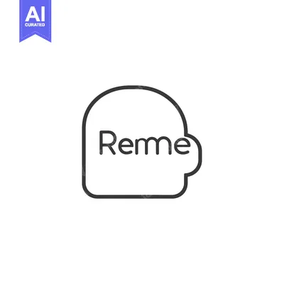 Aset premium populer: Black and White Line Art Logo with the Word "Remme"