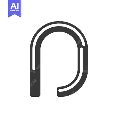 Aset desain premium: Black and White Line Art of a Curved Shape