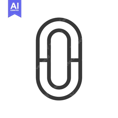 Premium design asset: Black and White Line Art of a Linked Chain