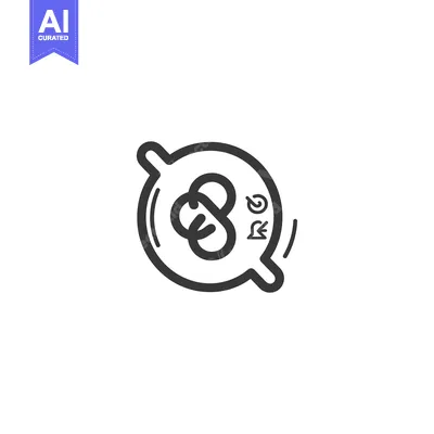 Aset premium populer: Black and White Line Art of an Infinity Symbol Inside a Circle