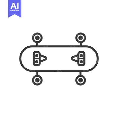 Black and White Line Art of an Overhead View of a Conveyor Belt with F