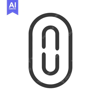 Aset premium populer: Black and white line art of a paperclip