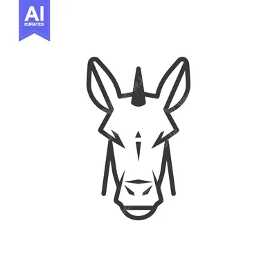 Popular premium asset: Black and White Line Art of a Unicorn Head