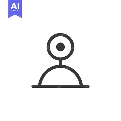 Aset premium populer: Black and White Line Art of a Webcam