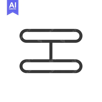 Premium design asset: Black and White Line Art of Two Horizontal Lines Connected by a Vertic
