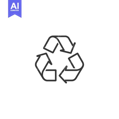 Popular premium asset: Black and White Line Art Recycling Symbol