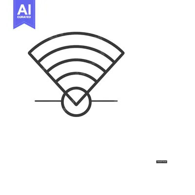Premium design asset: Black and white line art wifi symbol