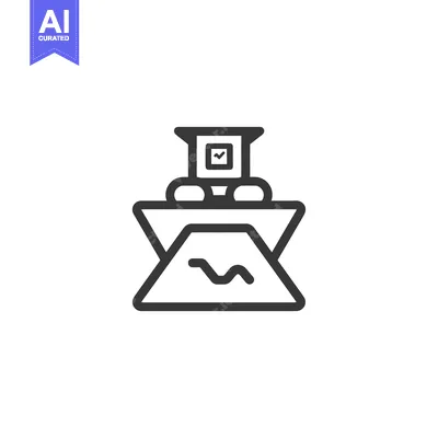 Black and White Line Drawing of a Ballot Box on a Podium