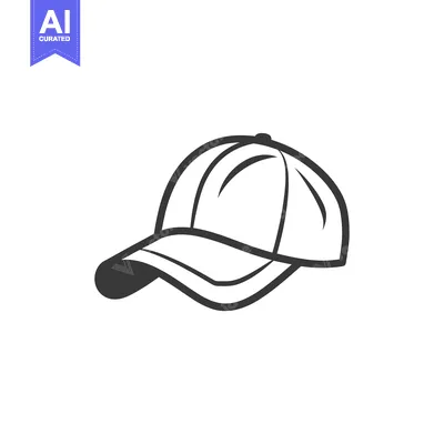 Popular premium asset: Black and White Line Drawing of a Baseball Cap