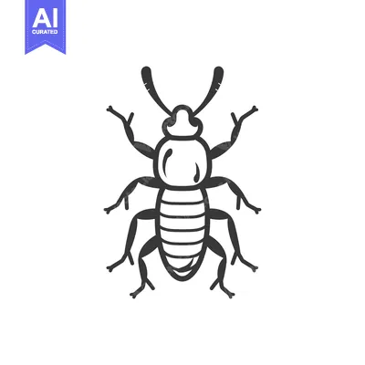 Aset premium populer: Black and White Line Drawing of a Beetle