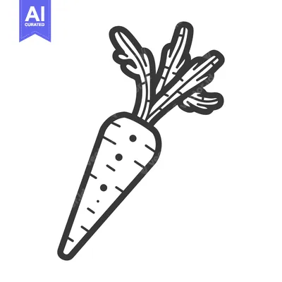 Popular premium asset: Black and White Line Drawing of a Carrot