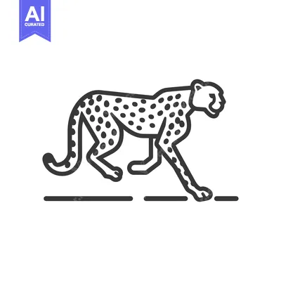 Popular premium asset: Black and White Line Drawing of a Cheetah Walking