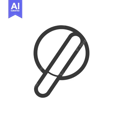 Premium design asset: Black and White Line Drawing of a Circle with a Line Through It