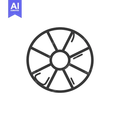 Aset premium populer: Black and White Line Drawing of a Circular Object with Segments