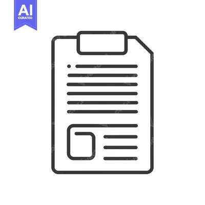 Aset premium populer: Black and White Line Drawing of a Clipboard with Paper