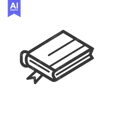 Aset premium populer: Black and White Line Drawing of a Closed Book with a Bookmark