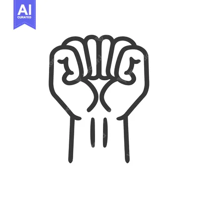 Aset premium populer: Black and White Line Drawing of a Closed Fist