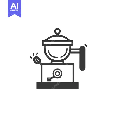 Popular premium asset: Black and White Line Drawing of a Coffee Maker
