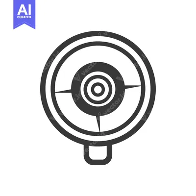 Aset desain premium: Black and White Line Drawing of a Compass