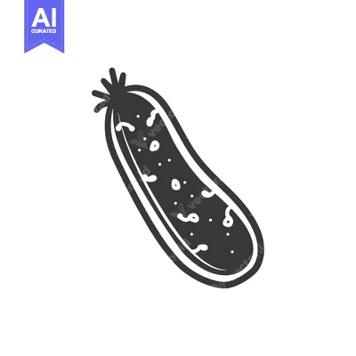 Aset premium populer: Black and White Line Drawing of a Cucumber