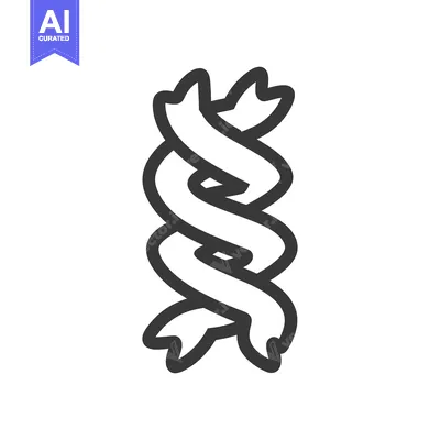 Black and white line drawing of a DNA strand