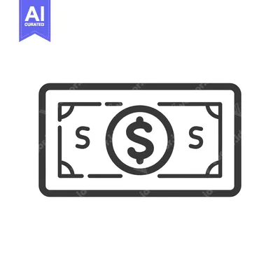Aset premium populer: Black and White Line Drawing of a Dollar Bill
