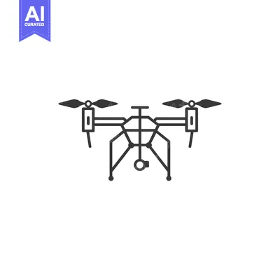 Aset premium populer: Black and White Line Drawing of a Drone