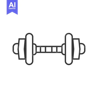 Aset premium populer: Black and White Line Drawing of a Dumbbell