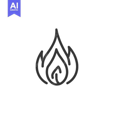 Aset premium populer: Black and White Line Drawing of a Flame