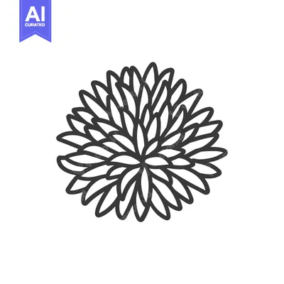 Popular premium asset: Black and White Line Drawing of a Flower