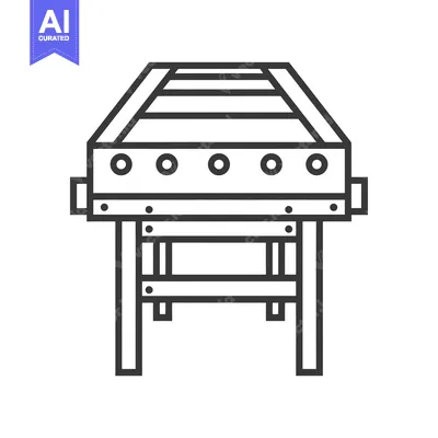 Aset premium populer: Black and White Line Drawing of a Foosball Table
