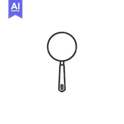 Aset desain premium: Black and White Line Drawing of a Frying Pan