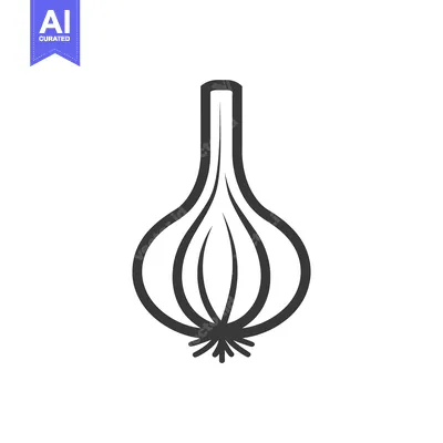 Premium design asset: Black and white line drawing of a garlic bulb