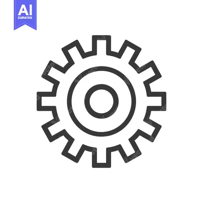 Aset premium populer: Black and White Line Drawing of a Gear