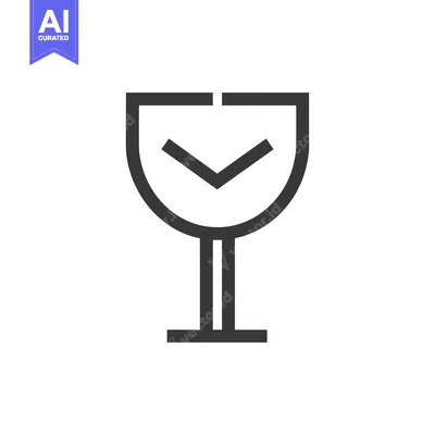 Popular premium asset: Black and White Line Drawing of a Glass with a Checkmark Inside