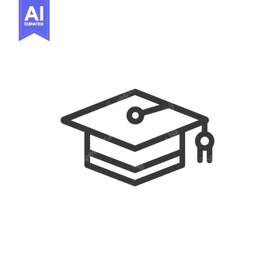 Popular premium asset: Black and White Line Drawing of a Graduation Cap