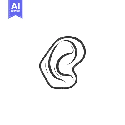 Aset premium populer: Black and White Line Drawing of a Human Ear