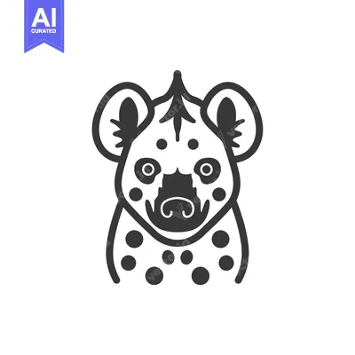 Popular premium asset: Black and White Line Drawing of a Hyena's Head