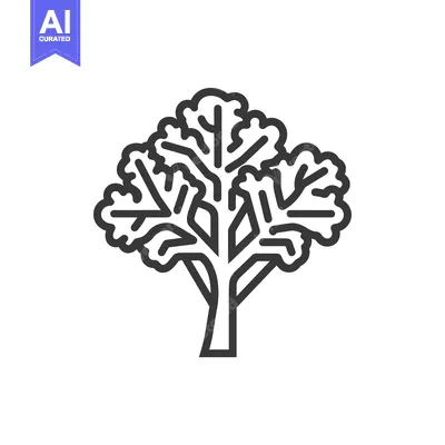 Premium design asset: Black and white line drawing of a leafy plant