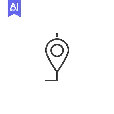 Aset premium populer: Black and White Line Drawing of a Location Pin with a Circle Inside