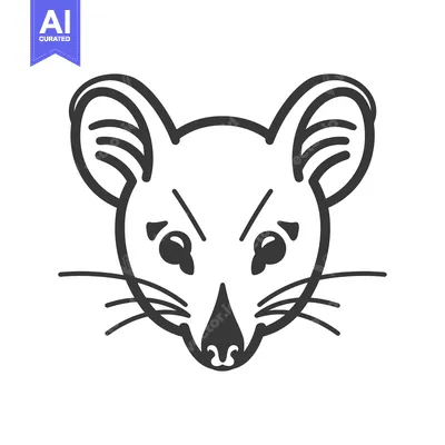 Popular premium asset: Black and White Line Drawing of a Mouse's Head