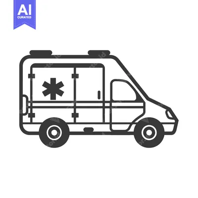 Aset premium populer: Black and White Line Drawing of an Ambulance