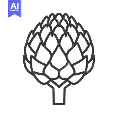 Aset premium populer: Black and White Line Drawing of an Artichoke