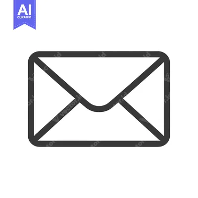 Aset desain premium: Black and White Line Drawing of an Envelope