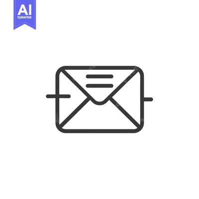 Aset premium populer: Black and White Line Drawing of an Envelope with Two Lines Inside