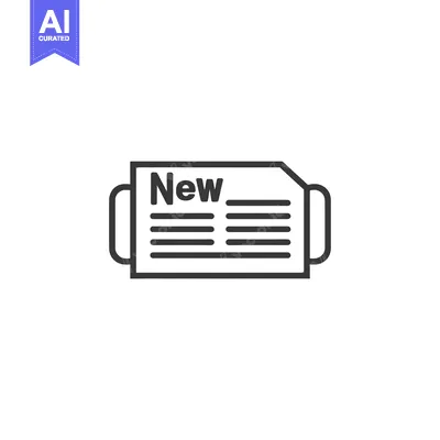Aset premium populer: Black and White Line Drawing of a Newspaper with the Word New