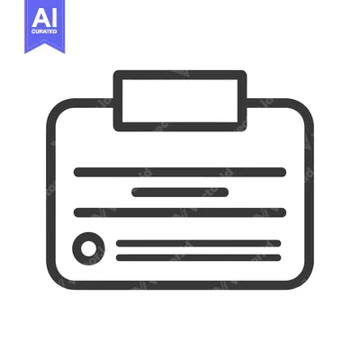 Popular premium asset: Black and White Line Drawing of an ID Card
