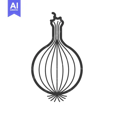 Premium design asset: Black and White Line Drawing of an Onion