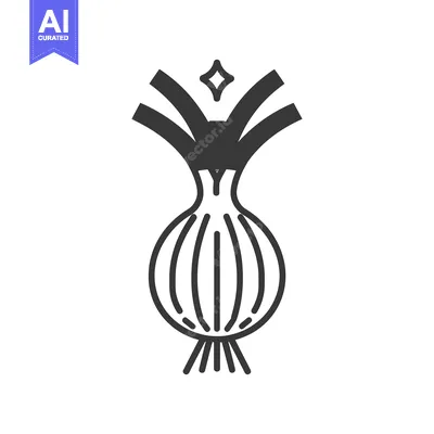 Popular premium asset: Black and White Line Drawing of an Onion with a Star Above It