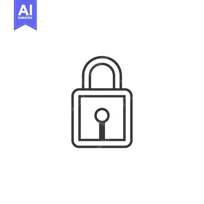 Popular premium asset: Black and White Line Drawing of a Padlock